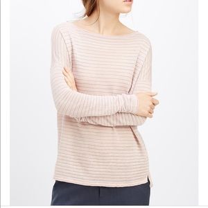 Vince - boatneck linen thin knit stripe sweater